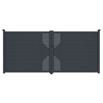 Brána G21 Marion 392x173 cm dvojkrídlová, antracitová