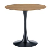 Jedálenský stôl, dub/čierna, priemer 80 cm, REVENTON NEW