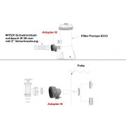 Adaptér B k prepojeniu bazénu Intex (2 ks) - 29061