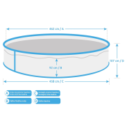 Bazén Orlando 4,57x1,07 m - ŠEDÝ, bazén, fólia, skimmer