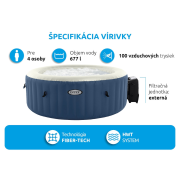 Bazén vírivý nafukovací Pure Spa - Bubble HWS -modrý -Intex 28486EX