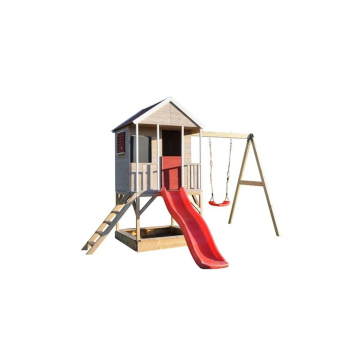 Detský drevený domček Veranda s hojdačkou