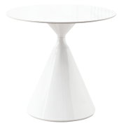 Jedálenský stôl, svetlý mramor/biela, priemer 80 cm, VALER