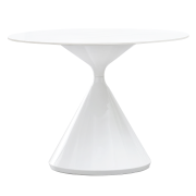 Jedálenský stôl, svetlý mramor/biela, priemer 100 cm, VALER TYP 2