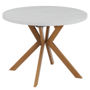 Jedálenský rozkladací stôl, biela/dub, 100-250x75,5 cm, LUKOS