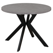 Jedálenský rozkladací stôl, betón svetlý/čierna, 100-250x75,5 cm, LUKOS