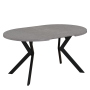 Jedálenský rozkladací stôl, betón svetlý/čierna, 100-250x75,5 cm, LUKOS