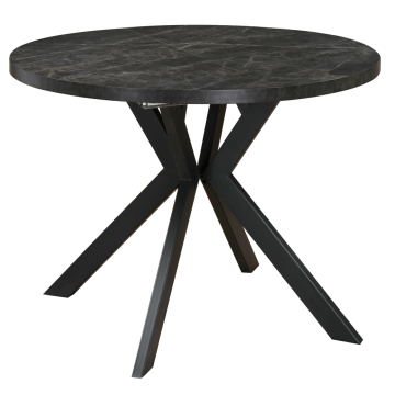 Jedálenský rozkladací stôl, betón tmavý/čierna, 100-250x75,5 cm, LUKOS