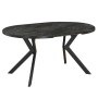 Jedálenský rozkladací stôl, betón tmavý/čierna, 100-250x75,5 cm, LUKOS