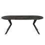 Jedálenský rozkladací stôl, betón tmavý/čierna, 100-250x75,5 cm, LUKOS