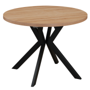 Jedálenský rozkladací stôl, dub svetlý/čierna, 100-250x75,5 cm, LUKOS