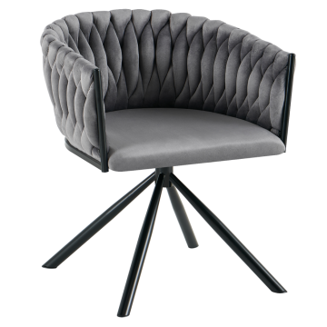 Otočné jedálenské kreslo, sivá Velvet látka/čierna, ZALA