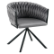 Otočné jedálenské kreslo, sivá Velvet látka/čierna, ZALA