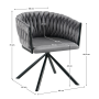 Otočné jedálenské kreslo, sivá Velvet látka/čierna, ZALA