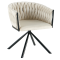 Otočné jedálenské kreslo, béžová Velvet látka/čierna, ZALA