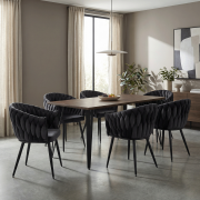 Jedálenský stôl, dub/čierna, 150x80 cm, FRIADO