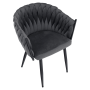 Jedálenské kreslo, tmavosivá Velvet látka/čierna, BLER