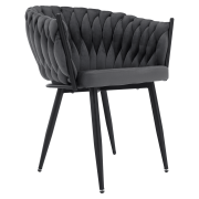 Jedálenské kreslo, tmavosivá Velvet látka/čierna, BLER