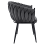 Jedálenské kreslo, tmavosivá Velvet látka/čierna, BLER