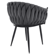 Jedálenské kreslo, tmavosivá Velvet látka/čierna, BLER