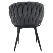 Jedálenské kreslo, tmavosivá Velvet látka/čierna, BLER