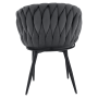 Jedálenské kreslo, tmavosivá Velvet látka/čierna, BLER