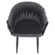 Jedálenské kreslo, tmavosivá Velvet látka/čierna, BLER