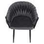 Jedálenské kreslo, tmavosivá Velvet látka/čierna, BLER