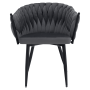 Jedálenské kreslo, tmavosivá Velvet látka/čierna, BLER