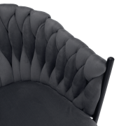 Jedálenské kreslo, tmavosivá Velvet látka/čierna, BLER