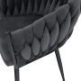 Jedálenské kreslo, tmavosivá Velvet látka/čierna, BLER