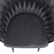 Jedálenské kreslo, tmavosivá Velvet látka/čierna, BLER