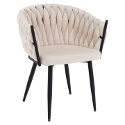 Jedálenské kreslo, svetlobéžová Velvet látka/čierna, BLER