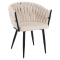 Jedálenské kreslo, svetlobéžová Velvet látka/čierna, BLER