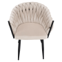 Jedálenské kreslo, svetlobéžová Velvet látka/čierna, BLER