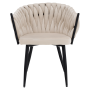 Jedálenské kreslo, svetlobéžová Velvet látka/čierna, BLER