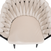 Jedálenské kreslo, svetlobéžová Velvet látka/čierna, BLER