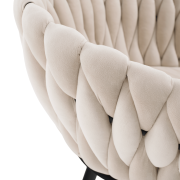 Jedálenské kreslo, svetlobéžová Velvet látka/čierna, BLER