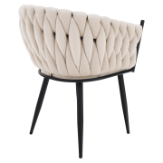 Jedálenské kreslo, svetlobéžová Velvet látka/čierna, BLER