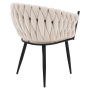 Jedálenské kreslo, svetlobéžová Velvet látka/čierna, BLER