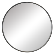 Okrúhle zrkadlo, čierny kovový rám, NEVES TYP 4