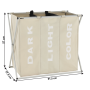 Látkový kôš na bielizeň, sivobéžová, LAUNDRY TYP 3