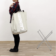 Látkový kôš na bielizeň, sivobéžová, LAUNDRY NEW TYP 1
