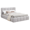 Posteľ s kovovým roštom a úložným priestorom, 140x200, sivá, SORELA