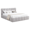 Posteľ s kovovým roštom a úložným priestorom, 160x200, sivá, SORELA