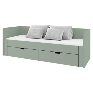 Rozkladacia posteľ, sivozelená, 90/180x200, ANTONY