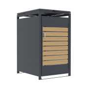 Prístrešok na popolnice G21 68x117x80 cm, antracitový s dekorom dreva