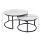Konferenčné stolíky, set 2 ks, biely mramor/čierna, LASTRO NEW