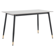 Jedálenský stôl, biely mramor/čierna/zlatá, 121x71 cm, FLORENC TYP 1