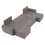 Univerzálna sedacia súprava, sivobéžová Taupe, DAKAR NEW U